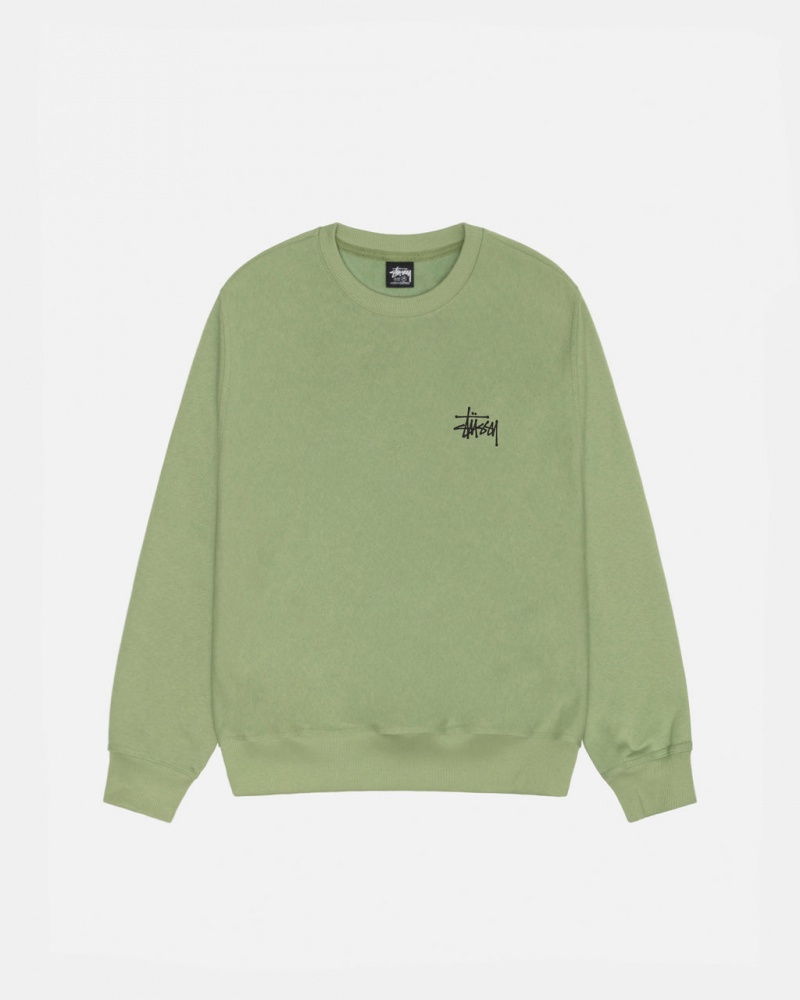 Stussy Basic Stussy Crew - Unisex Hoodies Verdes | MXJBT65861