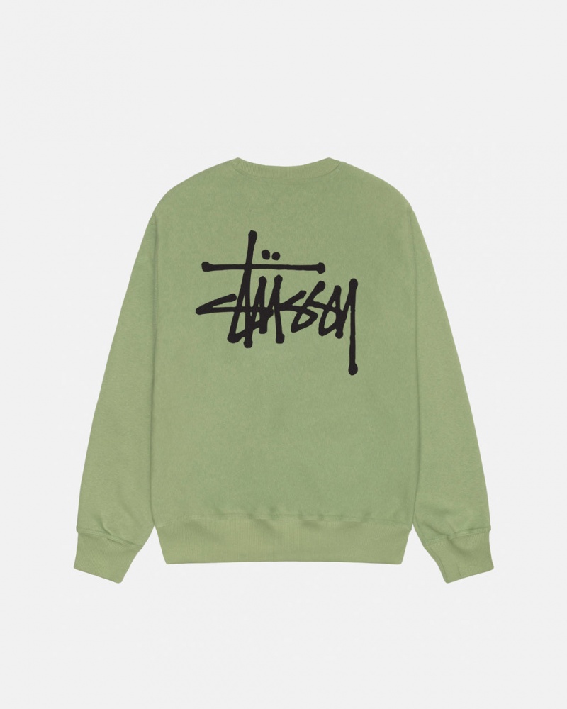 Stussy Basic Stussy Crew - Unisex Hoodies Verdes | MXJBT65861