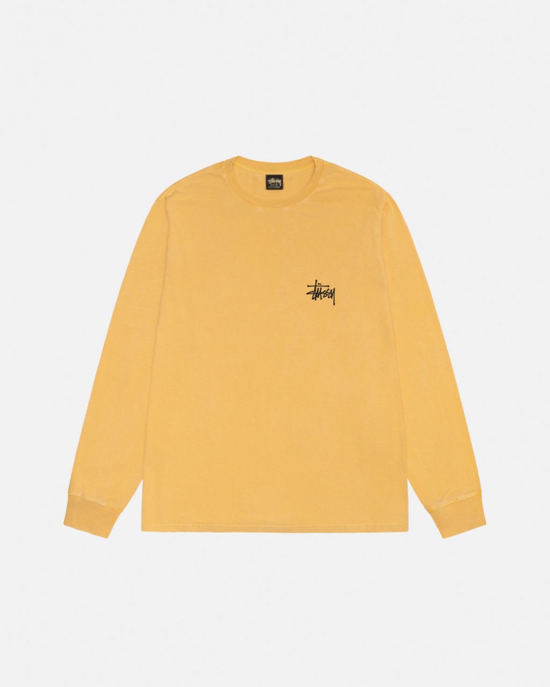 Stussy Basic Stussy LS Tee Pigment Dyed - Unisex Longsleeve Naranjas | MXDYB95217