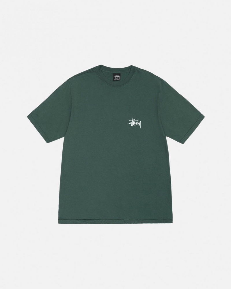 Stussy Basic Stussy Tee Pigment Dyed - Unisex Shortsleeve Verdes | LMXTR26006