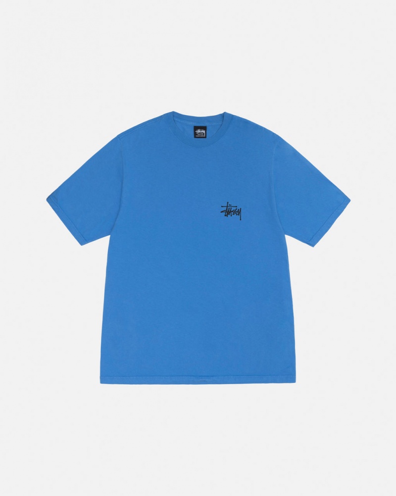 Stussy Basic Stussy Tee Pigment Dyed - Unisex Shortsleeve Azules | MXQCS16114