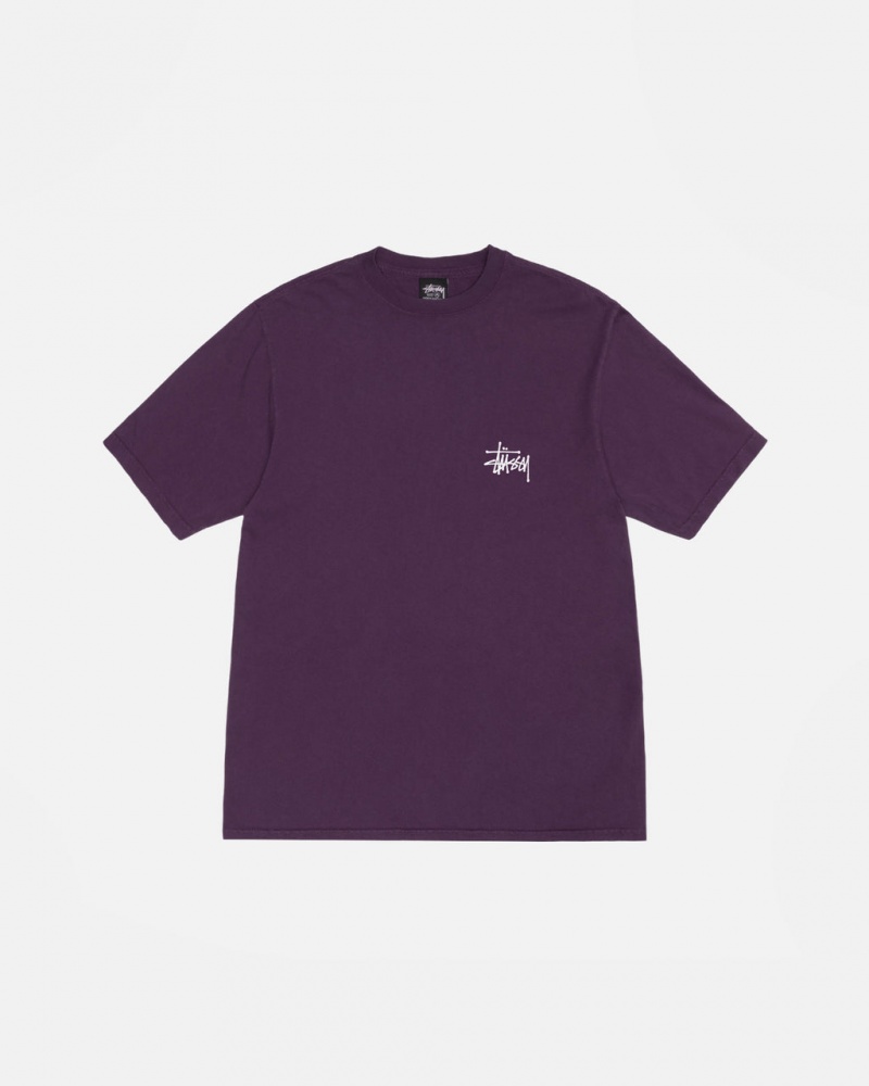 Stussy Basic Stussy Tee Pigment Dyed - Unisex Shortsleeve Morados | MXJZR20637