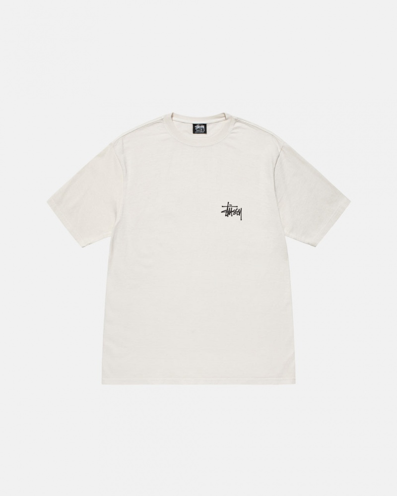 Stussy Basic Stussy Tee Pigment Dyed - Unisex Shortsleeve Beige | QMXUV70346