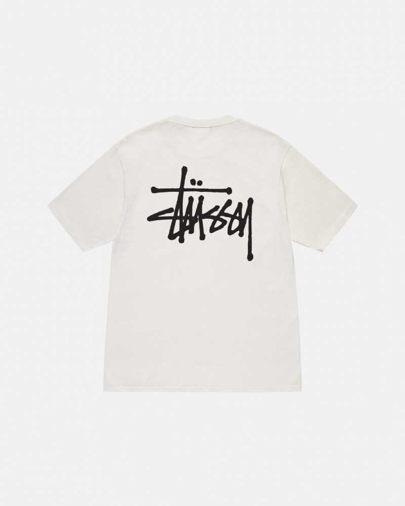 Stussy Basic Stussy Tee Pigment Dyed - Unisex Shortsleeve Beige | QMXUV70346