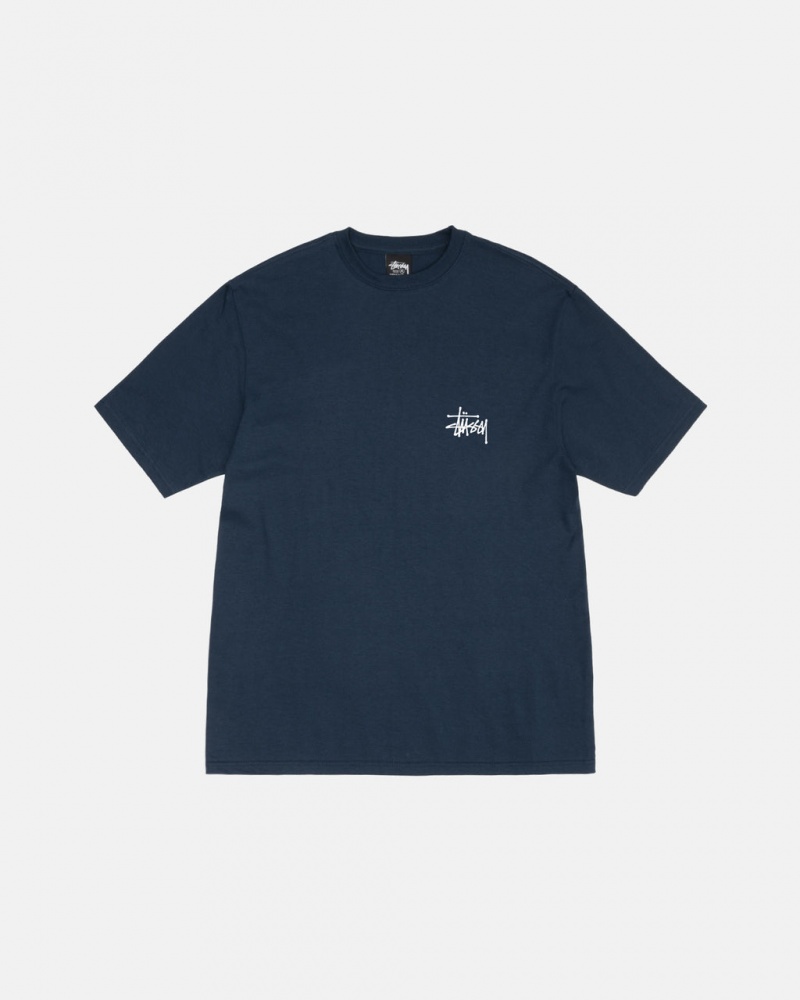 Stussy Basic Stussy Tee - Unisex Shortsleeve Azul Marino | LMXSX96738