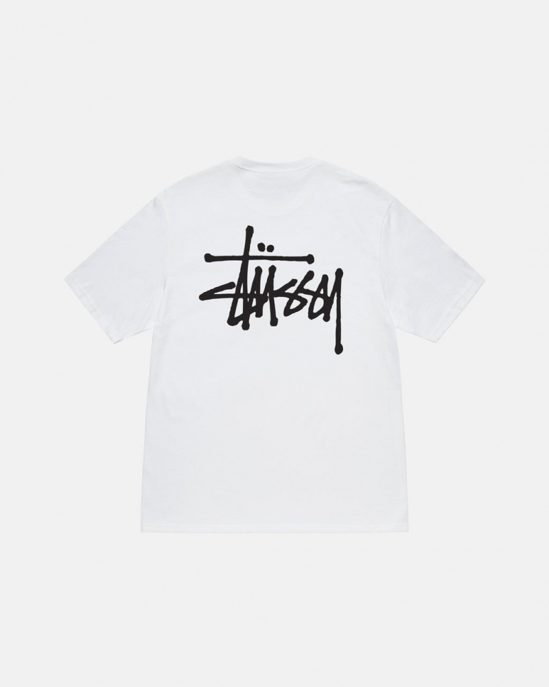 Stussy Basic Stussy Tee - Unisex Shortsleeve Blancos | SMXVO52245