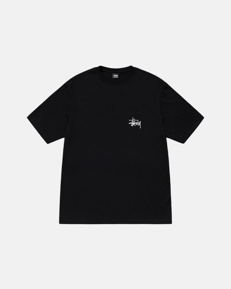 Stussy Basic Stussy Tee - Unisex Shortsleeve Negros | XMXGW48346