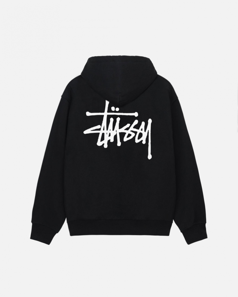 Stussy Basic Stussy Zip Hoodie - Unisex Hoodies Negros | QMXWA76670