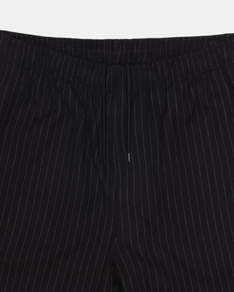 Stussy Beach Pant Lana Stripe - Unisex Pants Negros | EMXHC49655