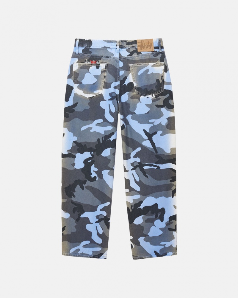 Stussy Big Ol& Jean Spray Dye Lona - Unisex Denim Azules Camuflados | MXQCS23125