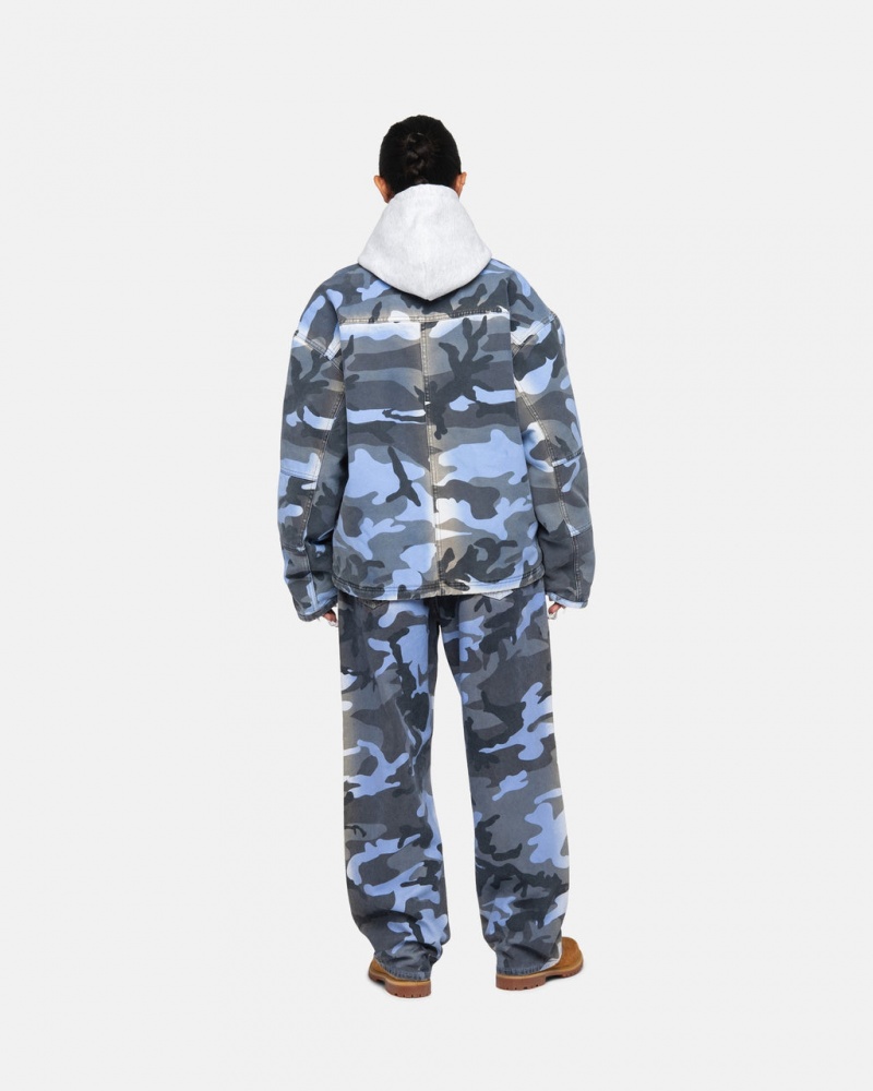 Stussy Big Ol& Jean Spray Dye Lona - Unisex Denim Azules Camuflados | MXQCS23125