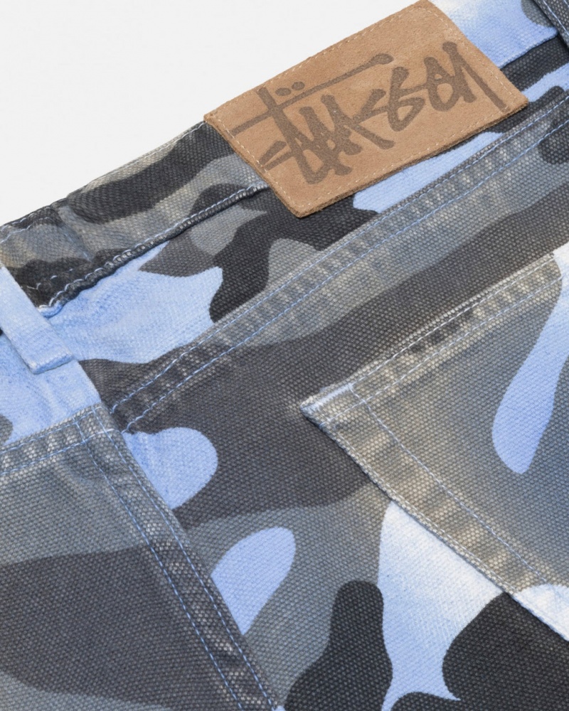 Stussy Big Ol& Jean Spray Dye Lona - Unisex Denim Azules Camuflados | MXQCS23125