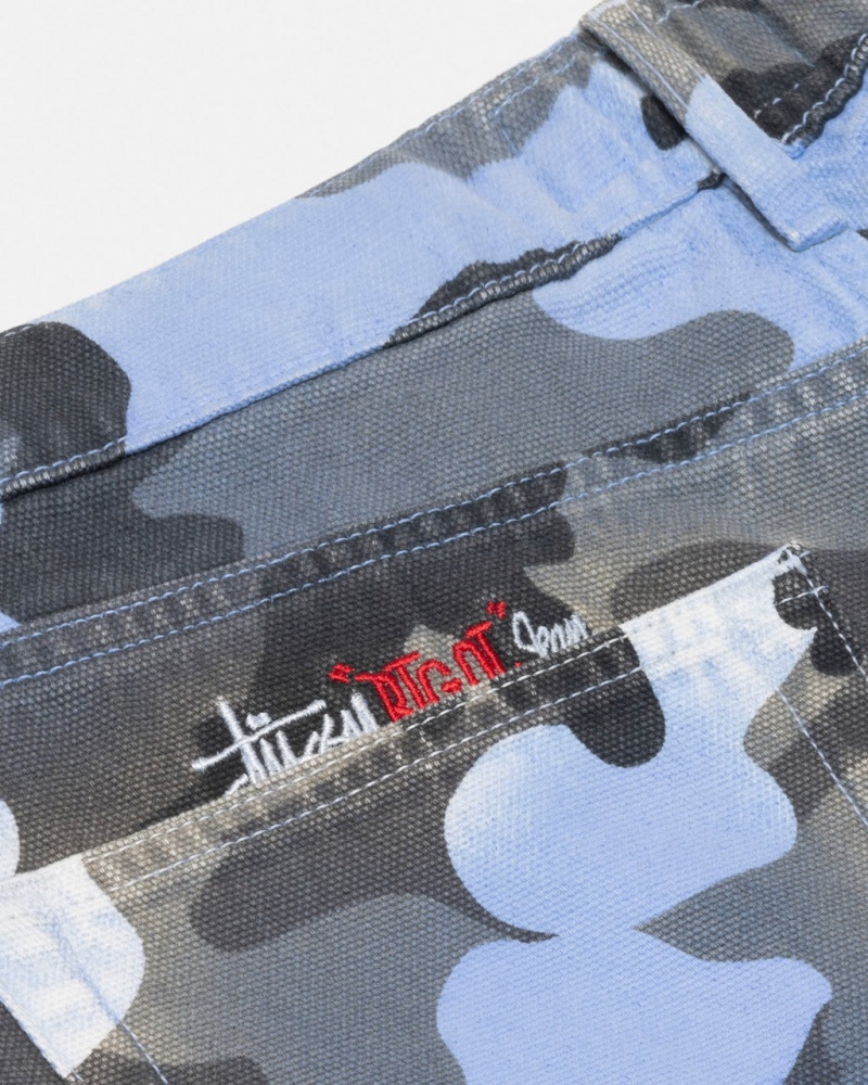 Stussy Big Ol& Jean Spray Dye Lona - Unisex Denim Azules Camuflados | MXQCS23125