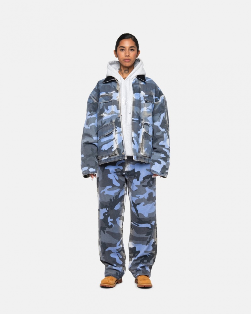 Stussy Big Ol& Jean Spray Dye Lona - Unisex Denim Azules Camuflados | MXQCS23125