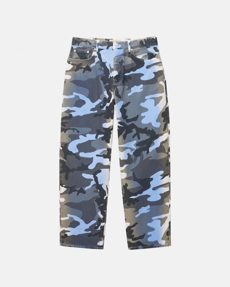 Stussy Big Ol& Jean Spray Dye Lona - Unisex Denim Azules Camuflados | MXQCS23125