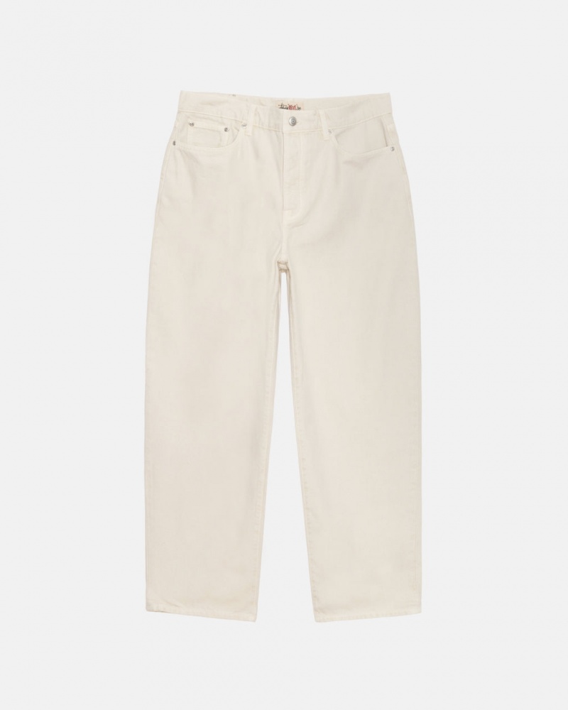 Stussy Big Ol& Jean Washed Lona - Unisex Pants Beige | MXIIZ83827