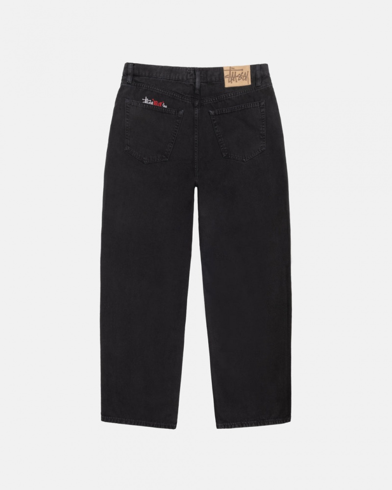 Stussy Big Ol& Jean Washed Lona - Unisex Pants Negros | SMXNY13495