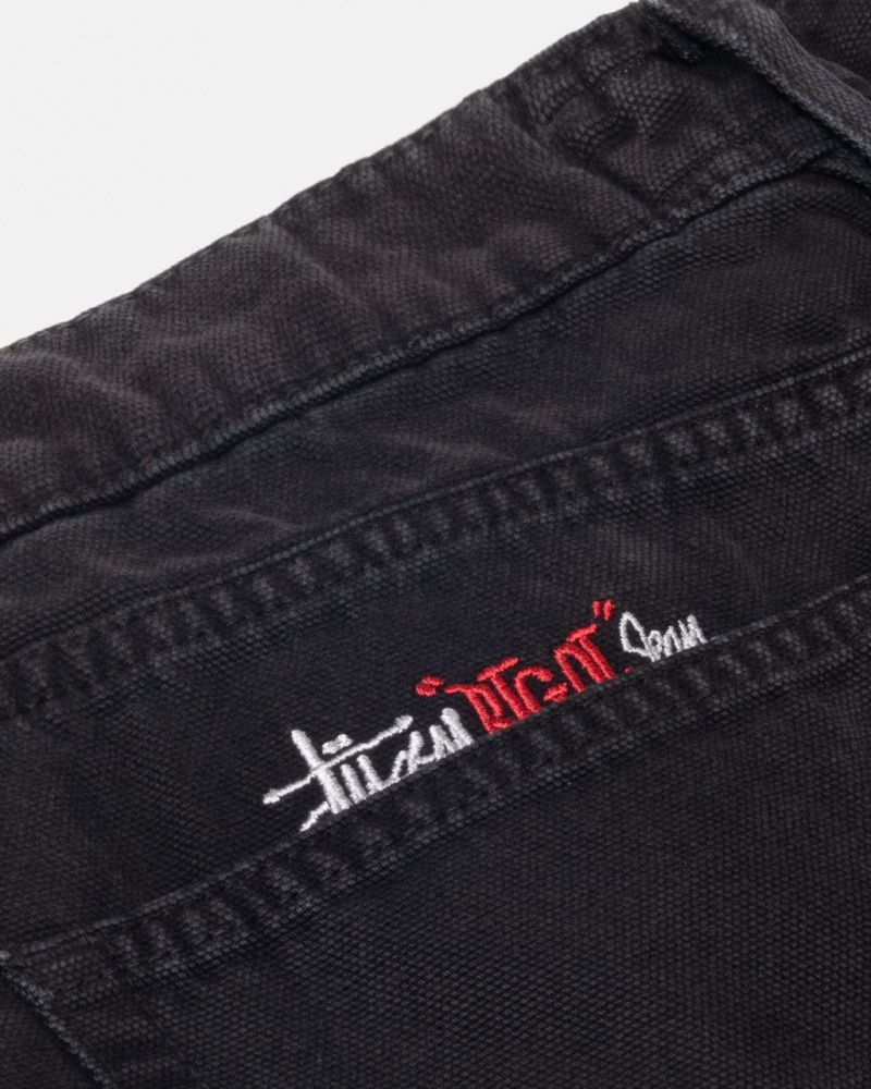 Stussy Big Ol& Jean Washed Lona - Unisex Pants Negros | SMXNY13495