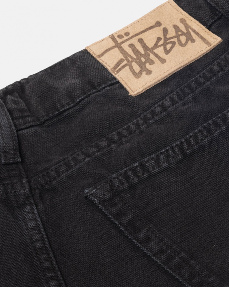 Stussy Big Ol& Jean Washed Lona - Unisex Pants Negros | SMXNY13495