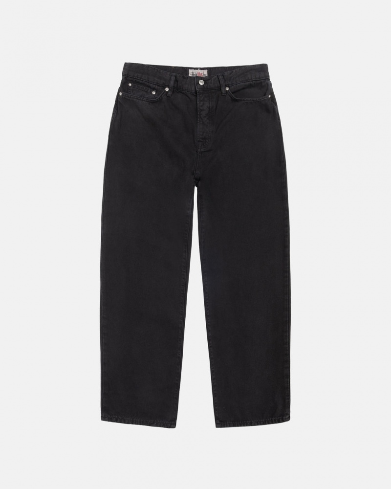 Stussy Big Ol& Jean Washed Lona - Unisex Pants Negros | SMXNY13495