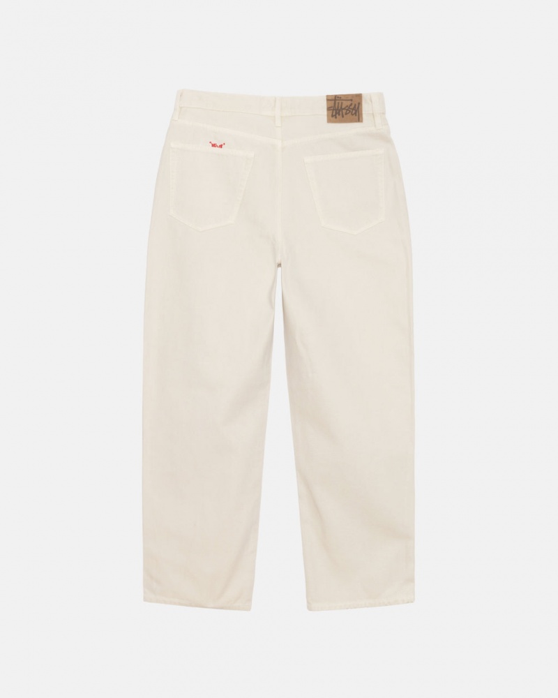 Stussy Big Ol Jean Washed Lona - Unisex Pants Beige | MXDYB47627