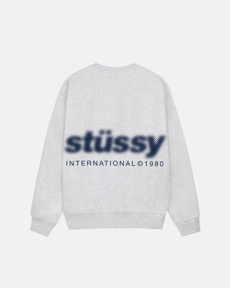 Stussy Blur Crew - Unisex Hoodies Grises | MMXFT74890