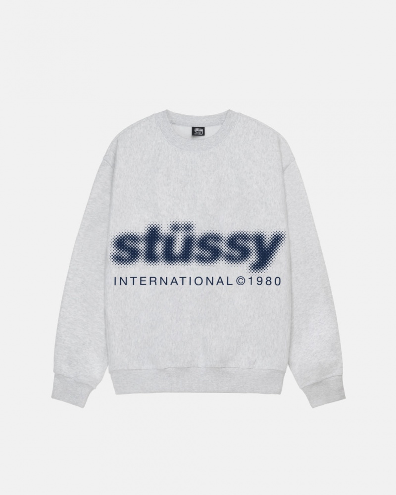 Stussy Blur Crew - Unisex Hoodies Grises | MMXFT74890