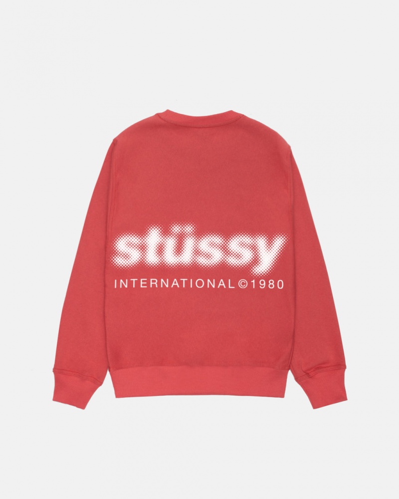 Stussy Blur Crew - Unisex Hoodies Rojos | MXIIZ96453