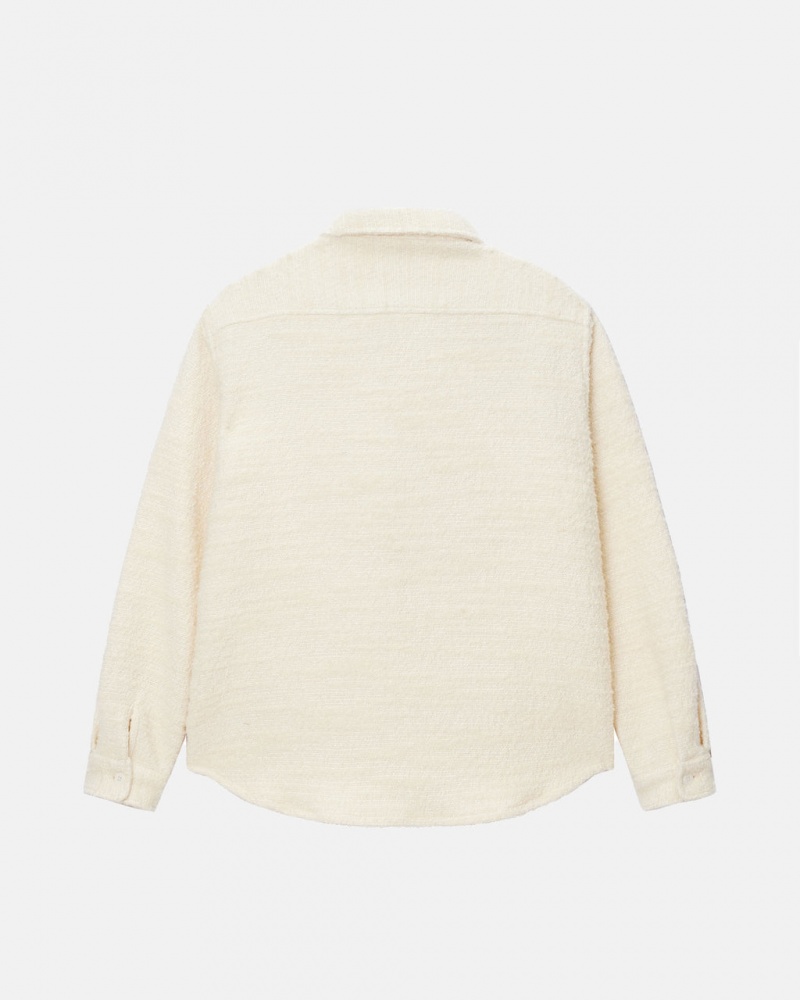 Stussy Boucle Lana Cpo Shirt - Unisex Tops Shirts Beige | MXXMI15342