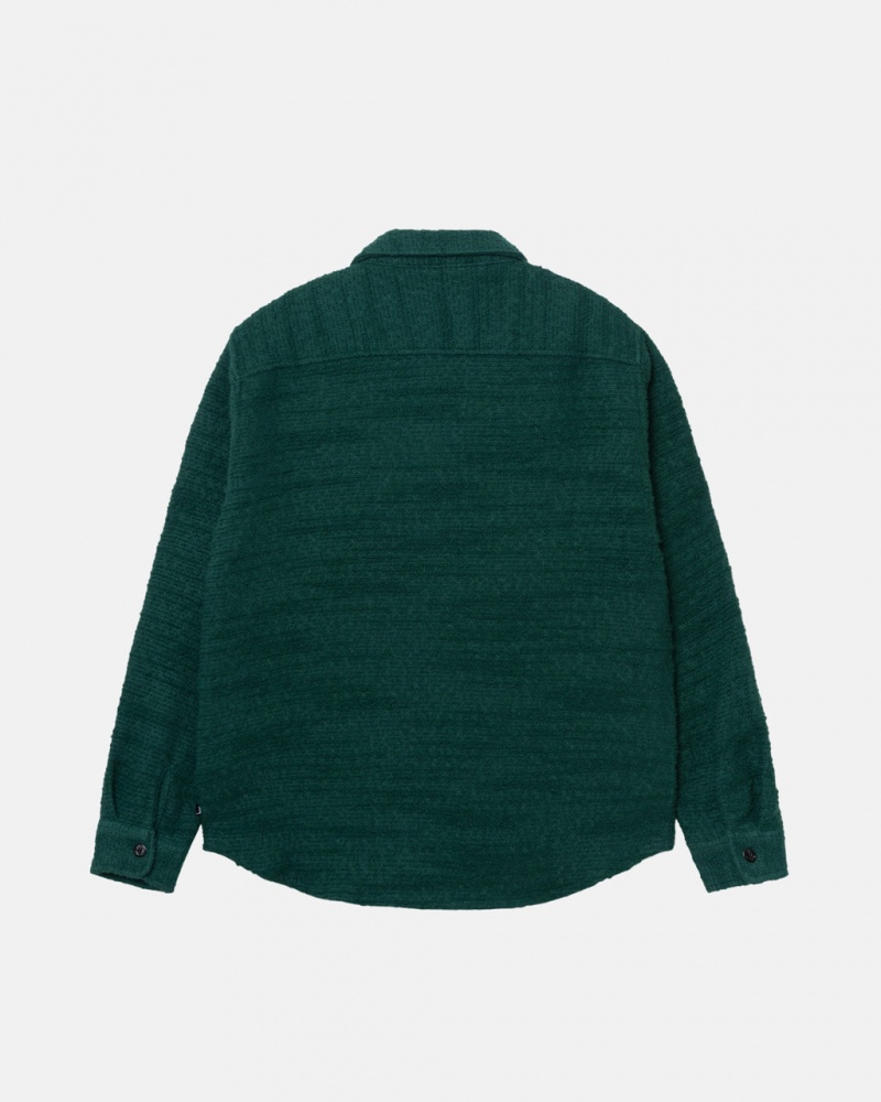 Stussy Boucle Lana Cpo Shirt - Unisex Tops Shirts Verdes | MMXFT75967