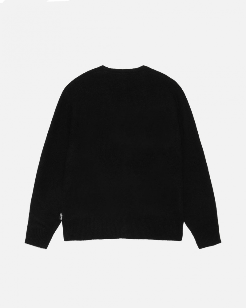 Stussy Brushed Cardigan - Unisex Sweaters Negros | XMXGW64070