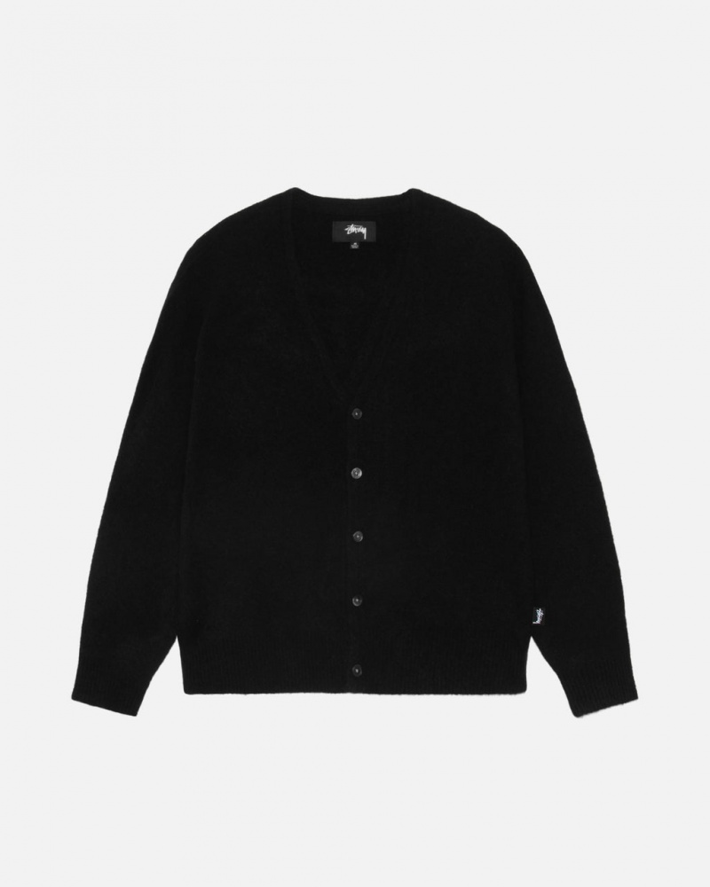 Stussy Brushed Cardigan - Unisex Sweaters Negros | XMXGW64070