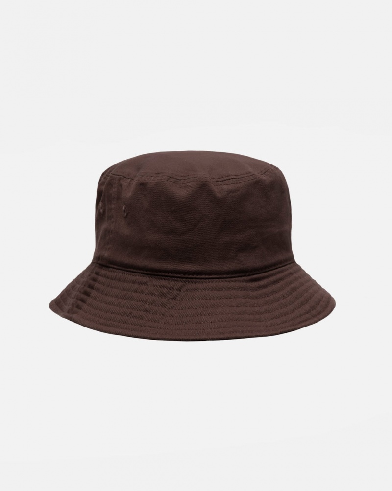 Stussy Bucket Hat Big Stock - Unisex Chocolate | QMXWA36859