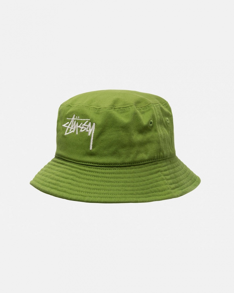 Stussy Bucket Hat Big Stock - Unisex Verdes | MXJKU12879