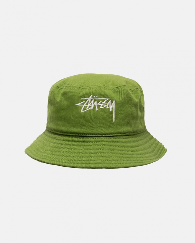 Stussy Bucket Hat Big Stock - Unisex Verdes | MXJKU12879