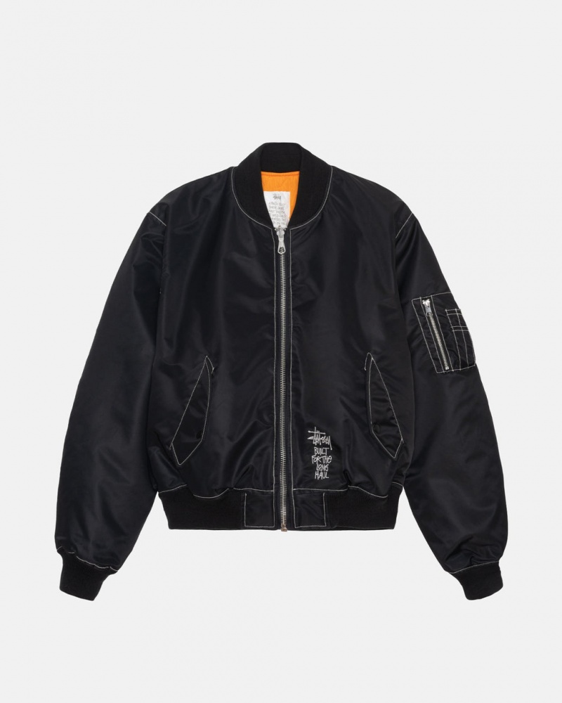 Stussy Built Reversible Bomber Jacket - Unisex Jackets Negros | EMXHC21393