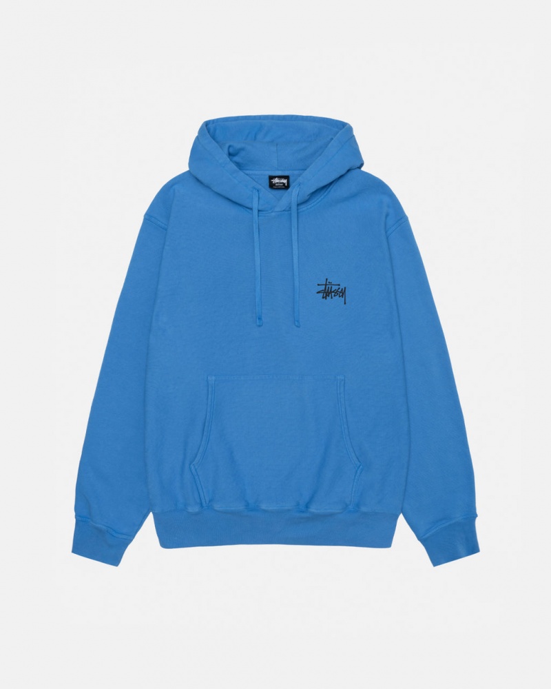 Stussy Built Tough Hoodie Pigment Dyed - Unisex Hoodies Azules | SMXNY40548