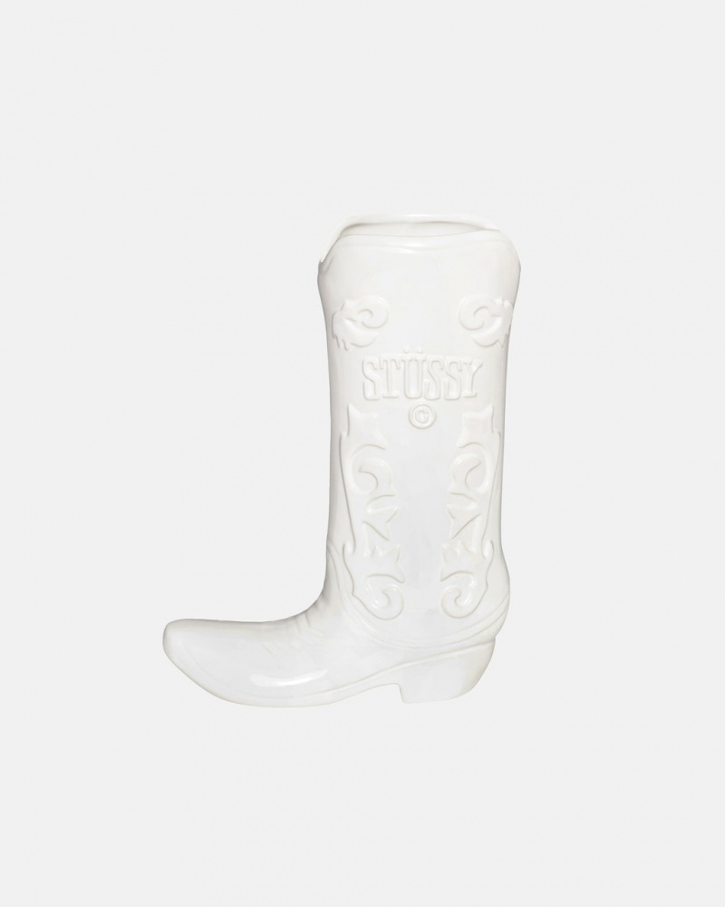 Stussy Cerámico Boot Vase - Vase/Pottery Blancos | ZMXNQ43601