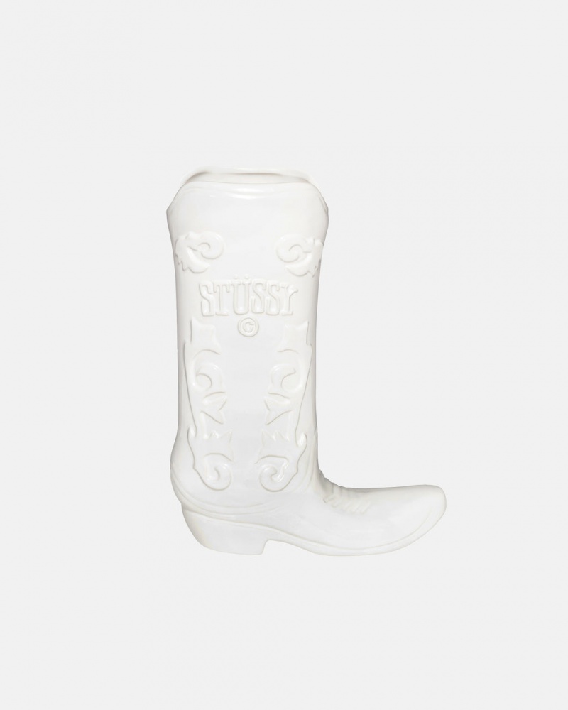 Stussy Cerámico Boot Vase - Vase/Pottery Blancos | ZMXNQ43601