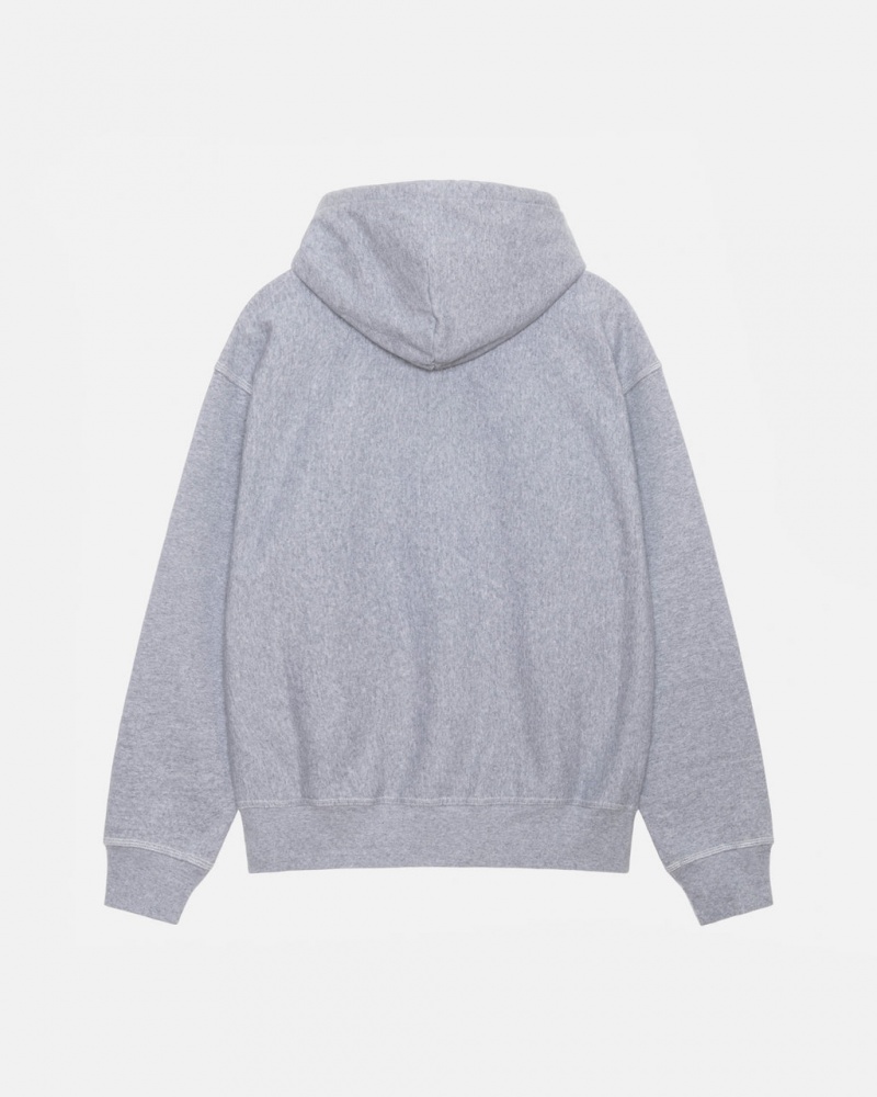 Stussy Contrast Stitch Label Hoodie - Unisex Hoodies Grises | QMXUV21284