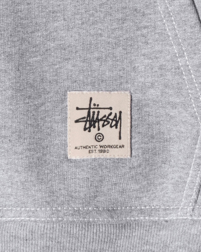 Stussy Contrast Stitch Label Hoodie - Unisex Hoodies Grises | QMXUV21284