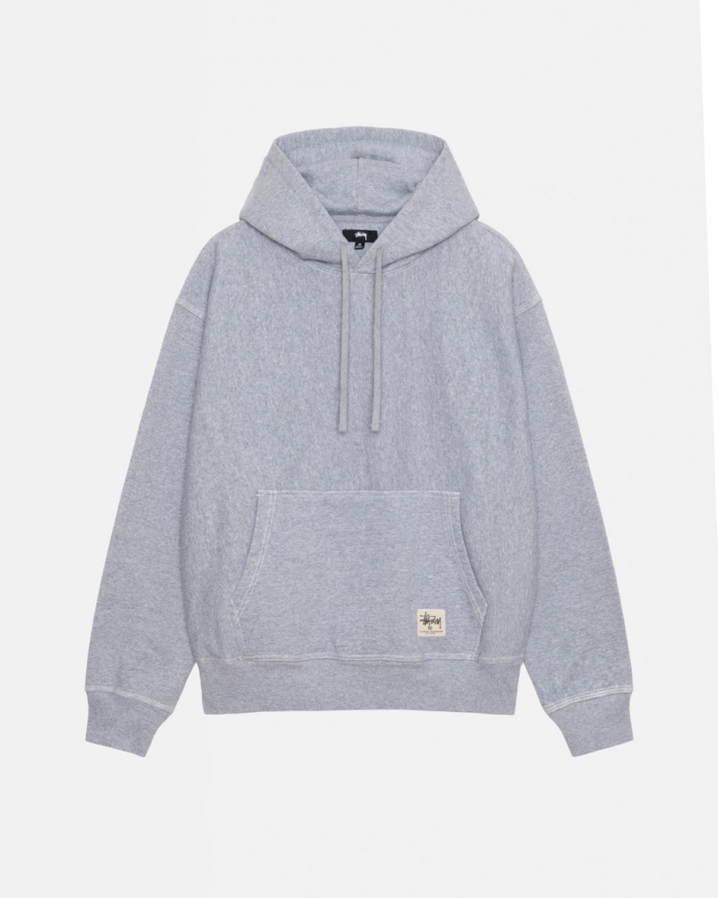 Stussy Contrast Stitch Label Hoodie - Unisex Hoodies Grises | QMXUV21284