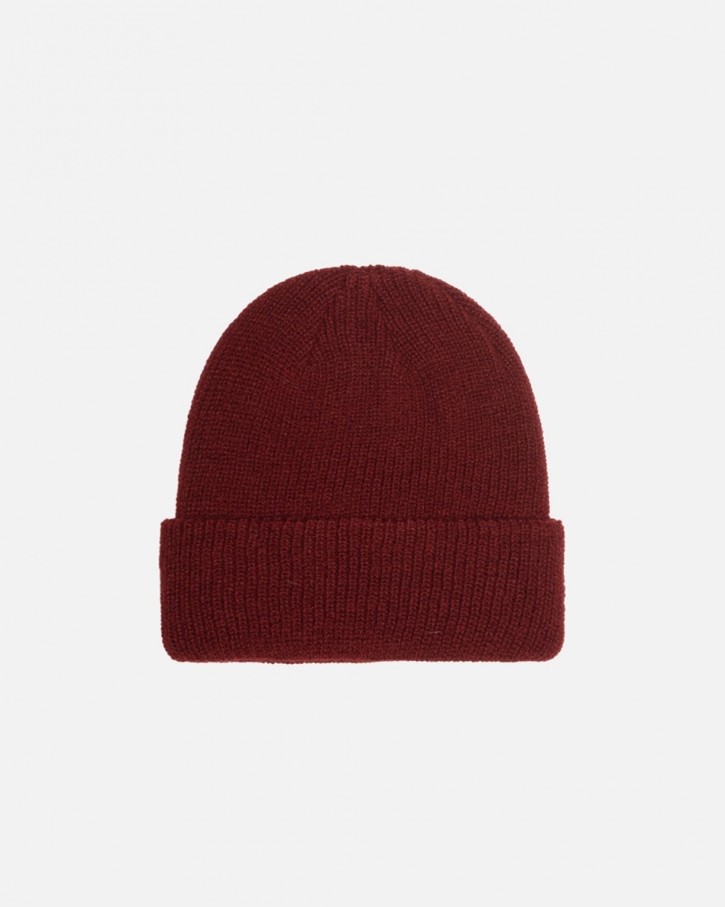 Stussy Cuff Beanie Basic - Unisex Rojos Oscuro | SMXVO41964