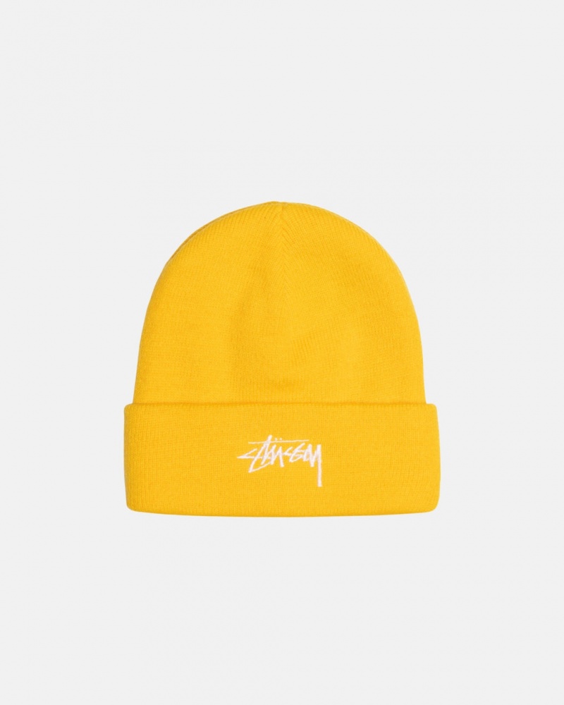 Stussy Cuff Beanie Stock - Unisex Moutarde | BMXSD99165