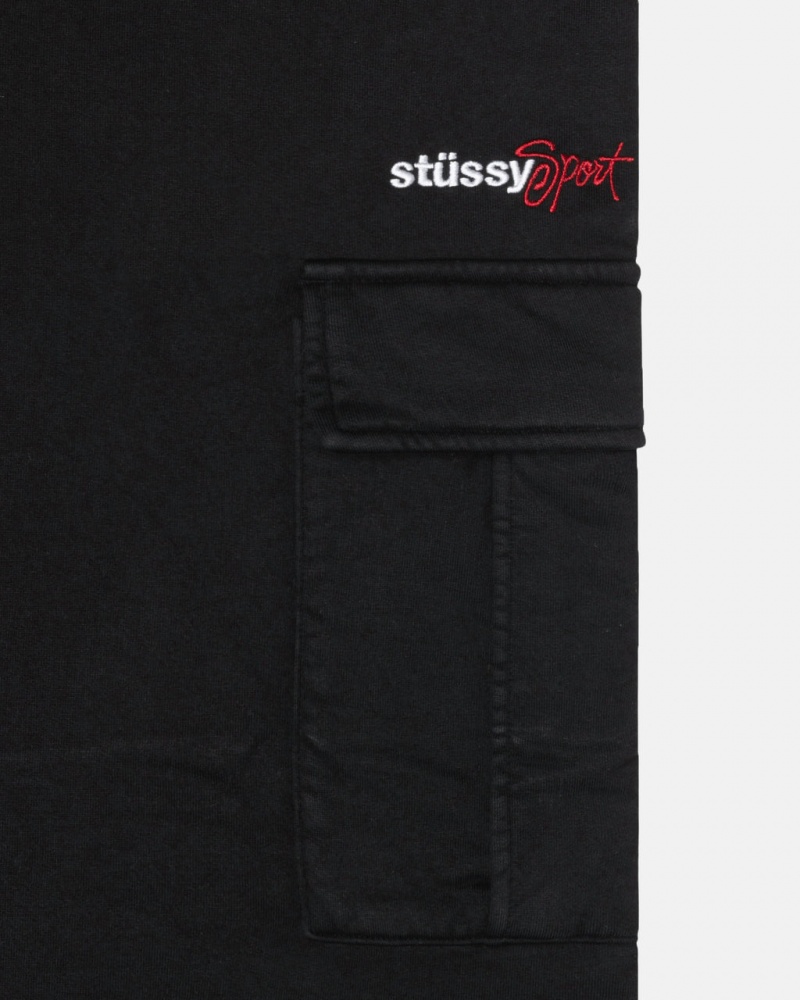 Stussy Deporte Cargo Fleece Pant - Men&s Pants Negros | QMXUV20463