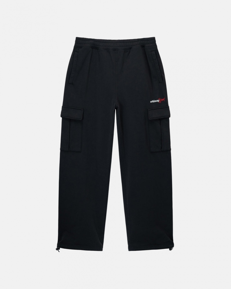 Stussy Deporte Cargo Fleece Pant - Men&s Pants Negros | QMXUV20463