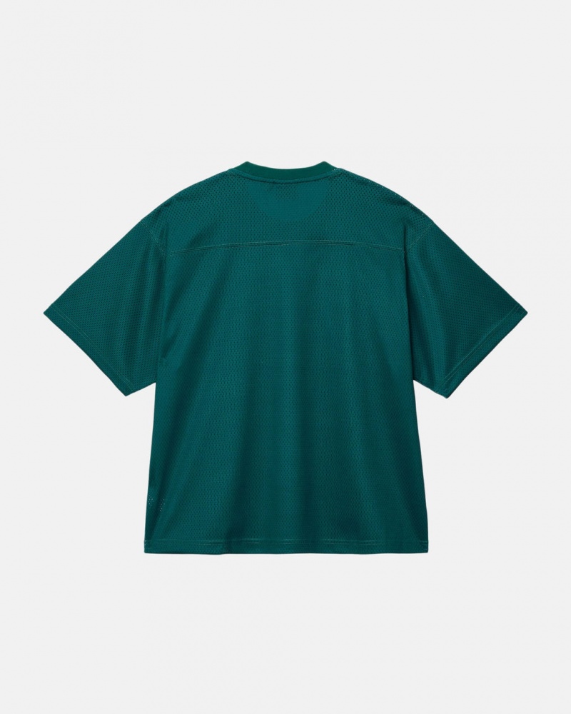 Stussy Deporte Mesh Football Jersey - Unisex Sweaters Knits Verdes | MXDFL32064