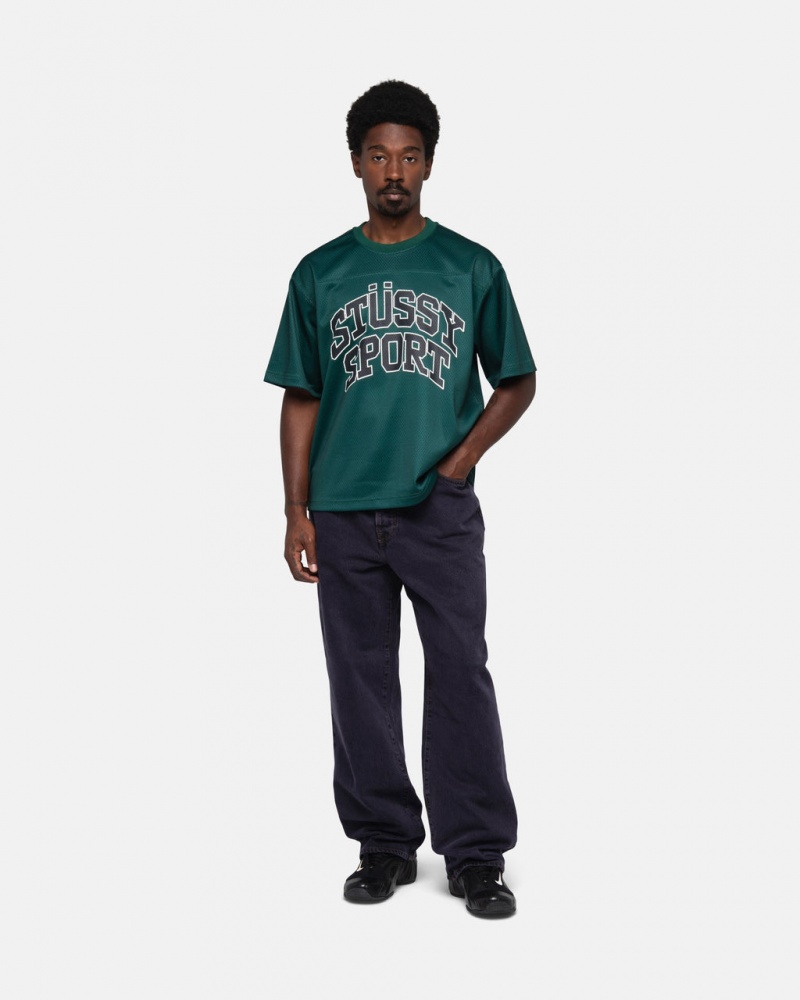 Stussy Deporte Mesh Football Jersey - Unisex Sweaters Knits Verdes | MXDFL32064