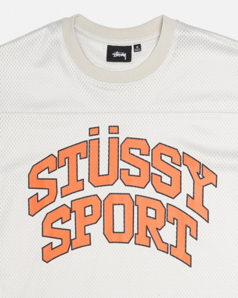 Stussy Deporte Mesh Football Jersey - Unisex Sweaters Knits Beige | MXEGJ16613