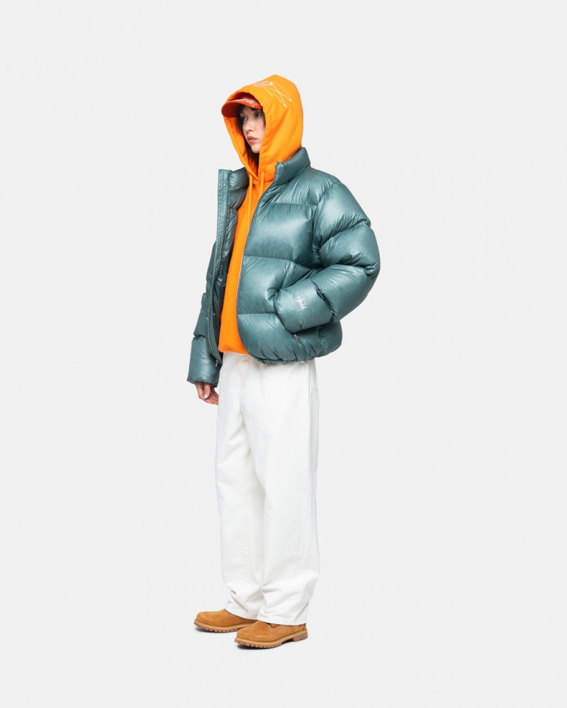 Stussy Down Puffer Parachute Ripstop - Unisex Jackets Azules | QMXUV86659